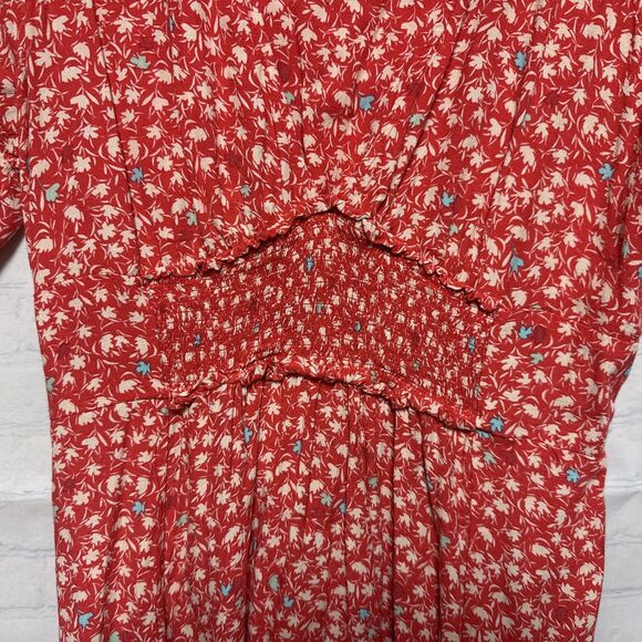 Free People Rare Feeling Printed Maxi Dress size Large Floral Boho Prairie - Picture 4 of 5